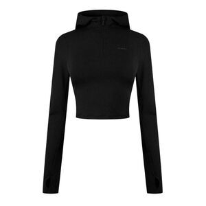 USA Pro Womens/Ladies Quarter Zip Hoodie / Black